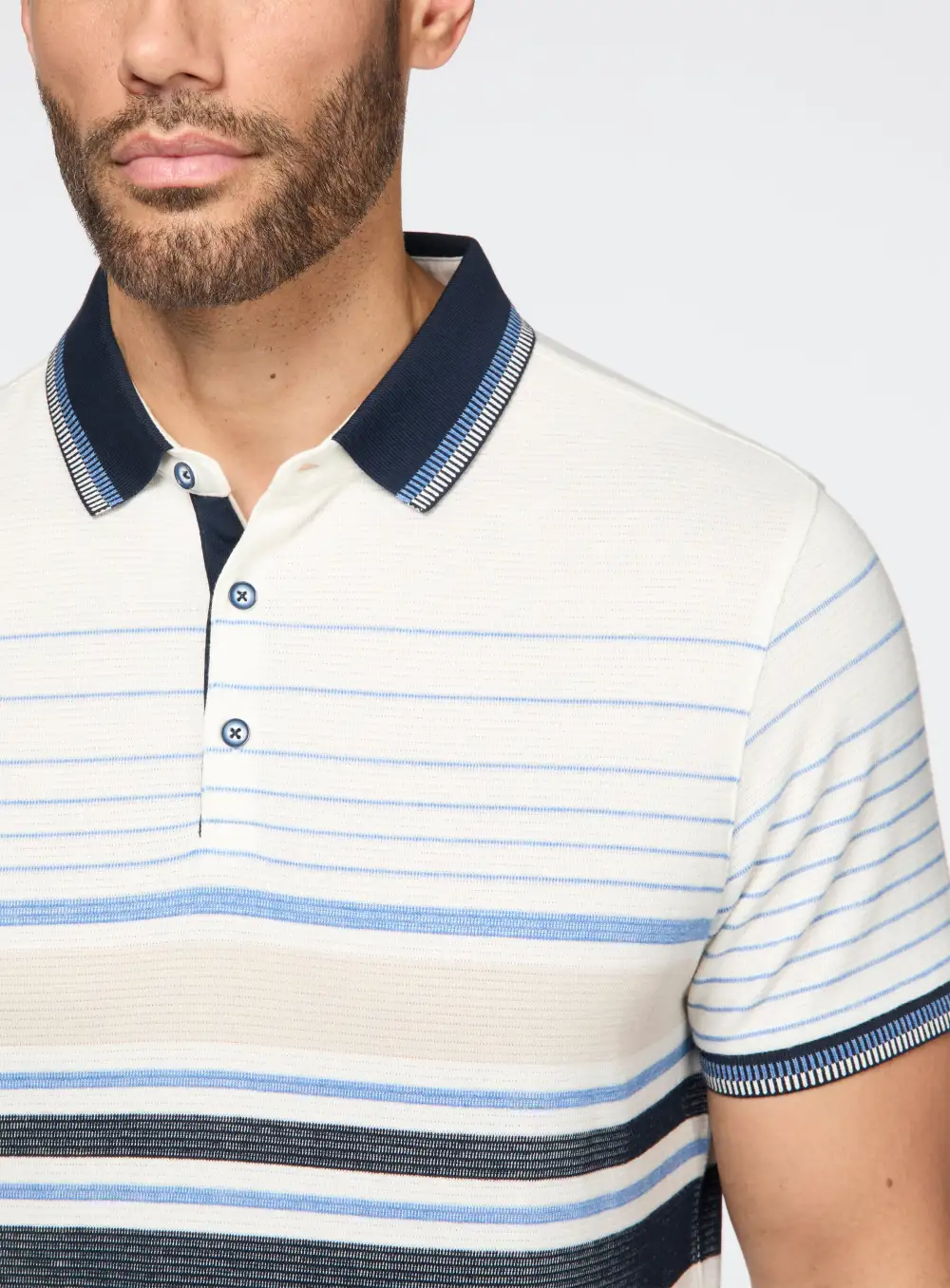 Allover Stripe Casual Polo