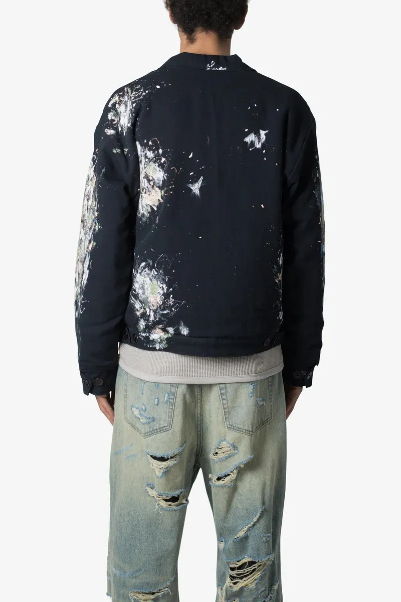 BLACK PAINT SPLATTER WORK JACKET