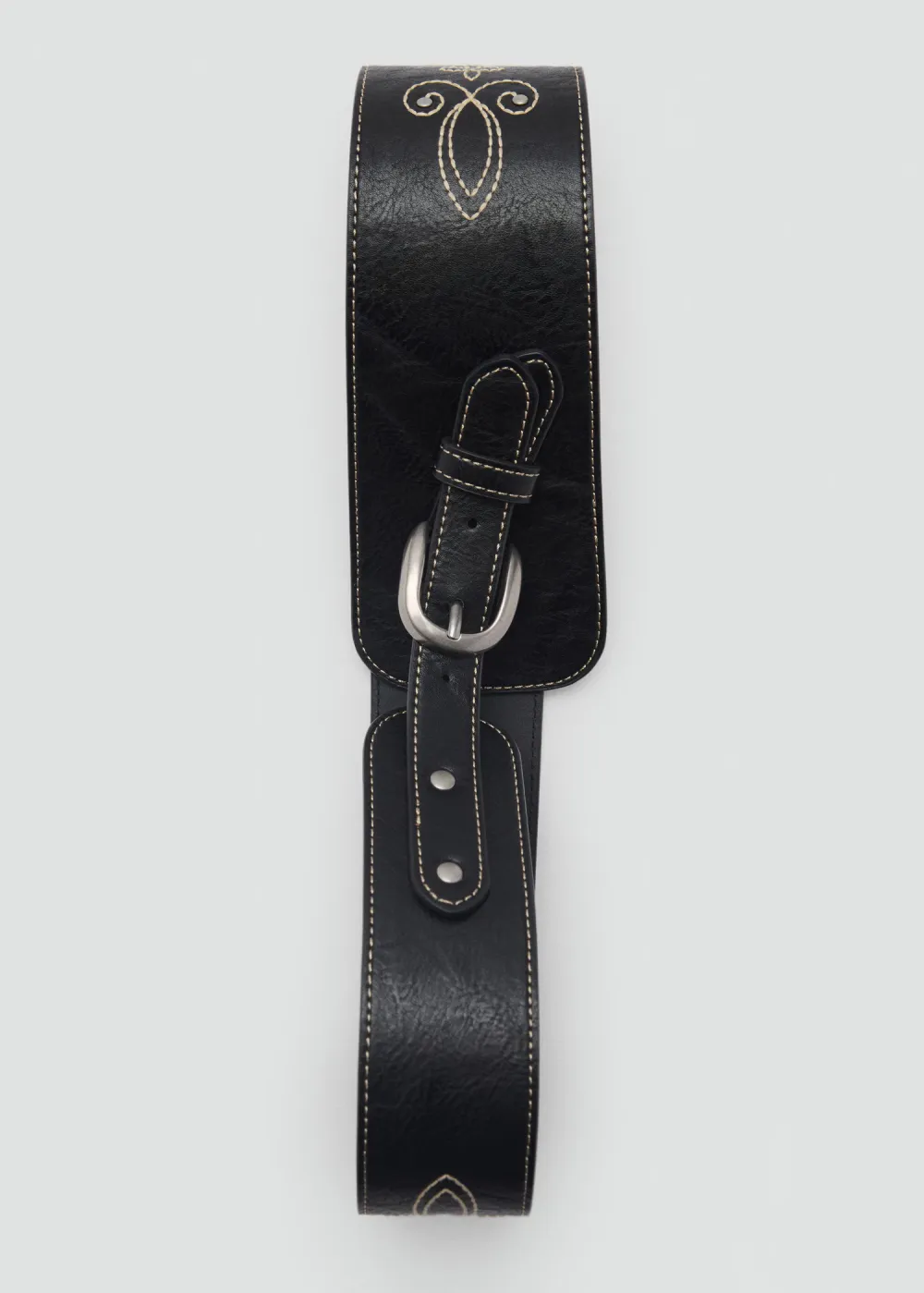 Black Casual Style Plain Belts
