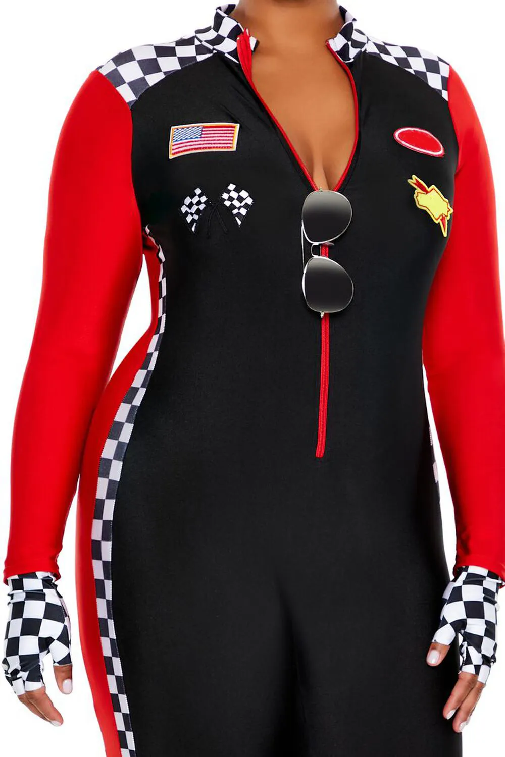 Plus Size Race Car Driver Costume Set
