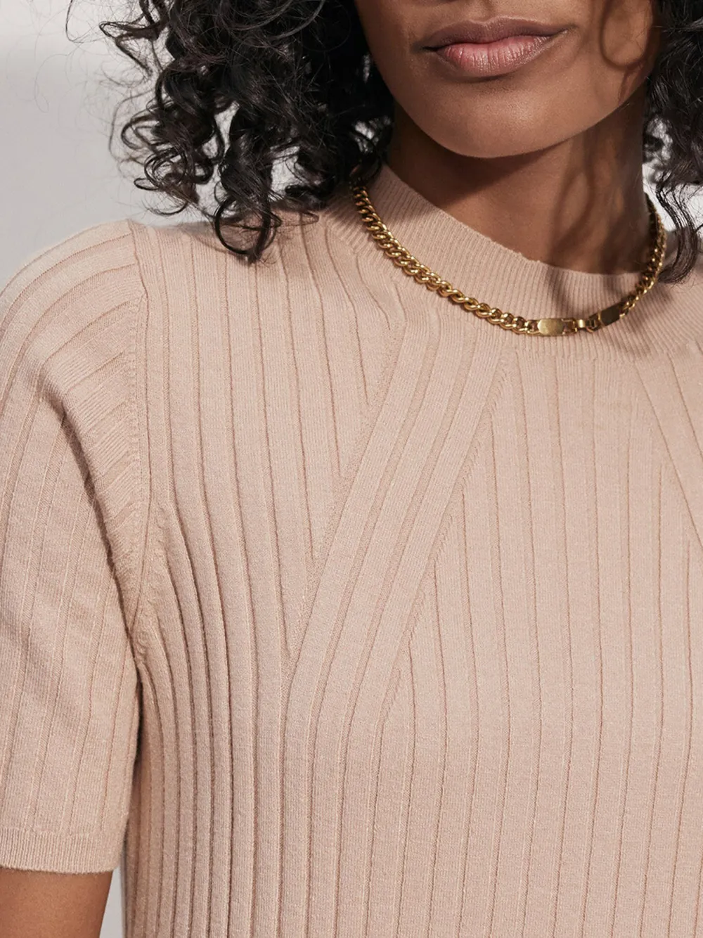 Crew Neck Rib Knit Maxi Dress