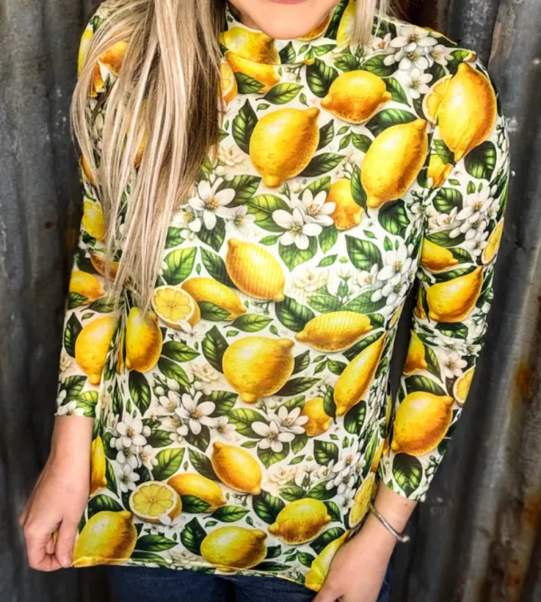 Lemon Floral Mesh Top
