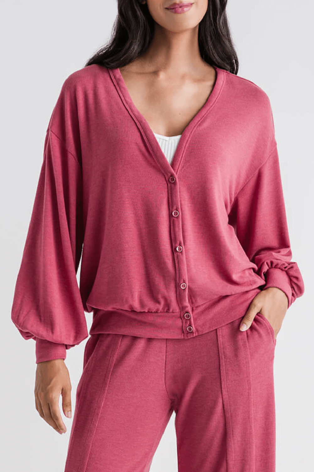 Risen Jersey Cardigan - french rose