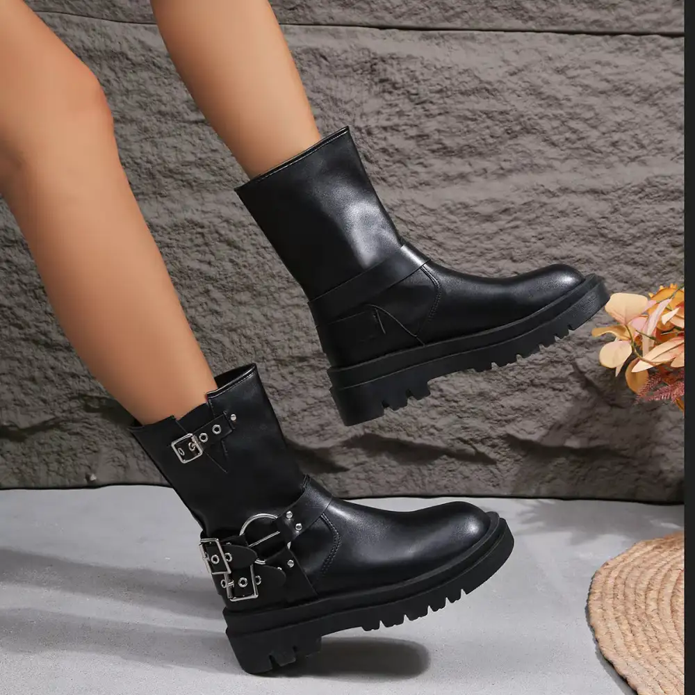 Versatile Round Toe Block Heel Boots