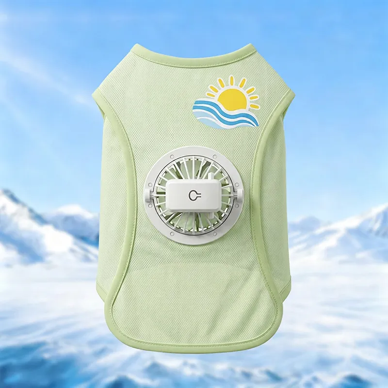 2026 New Model Fan Dog Clothes Cooling Vest Summer Sun Protection Thin Breathable Pet Clothing for Small and Medium-Sized Dogs