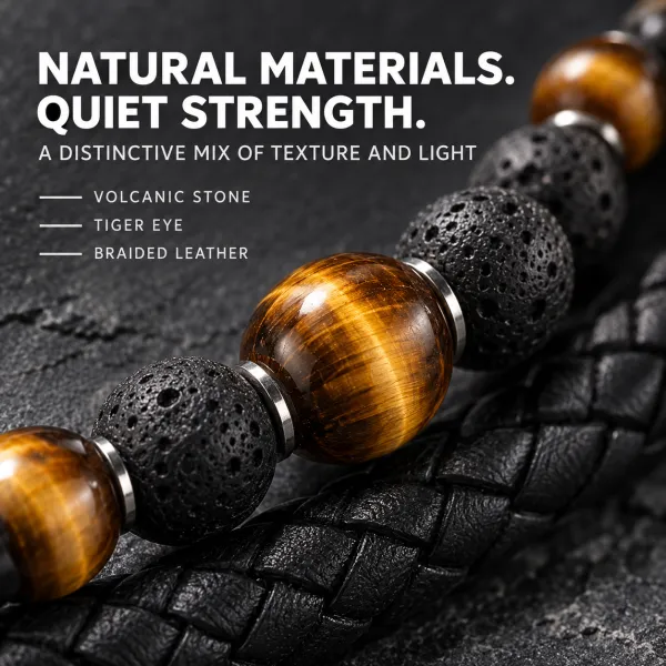 Tiger Eye & Leather Bracelet for Son: A Reminder of Your Love