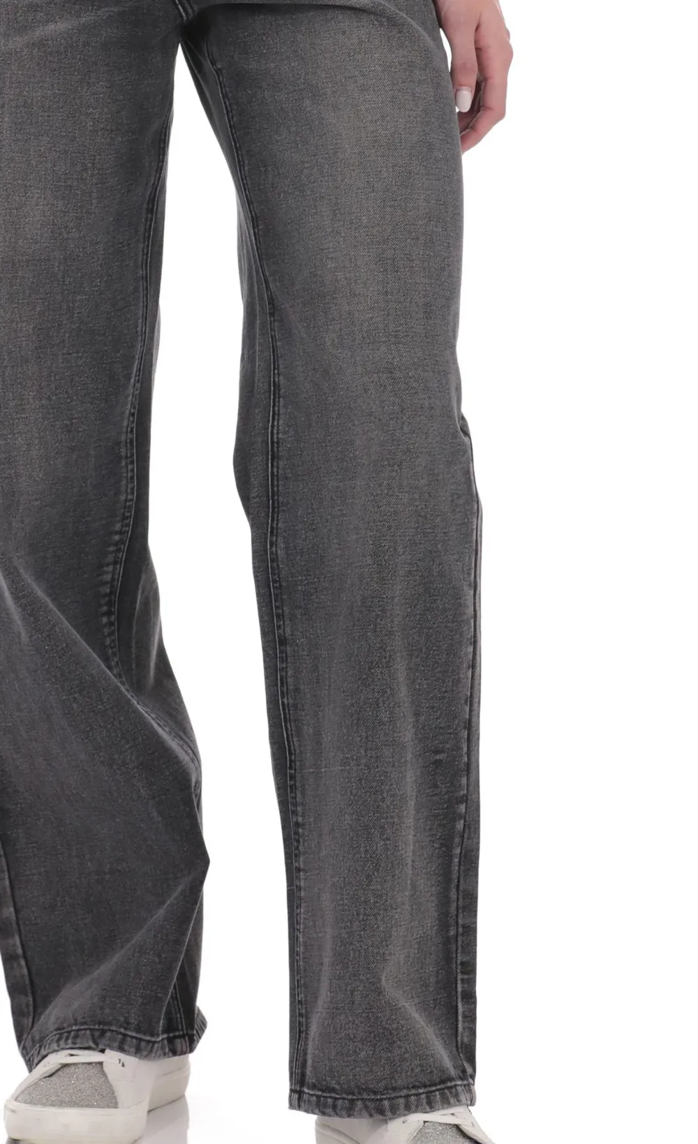 High Rise Wide Leg Jeans in Faded Black