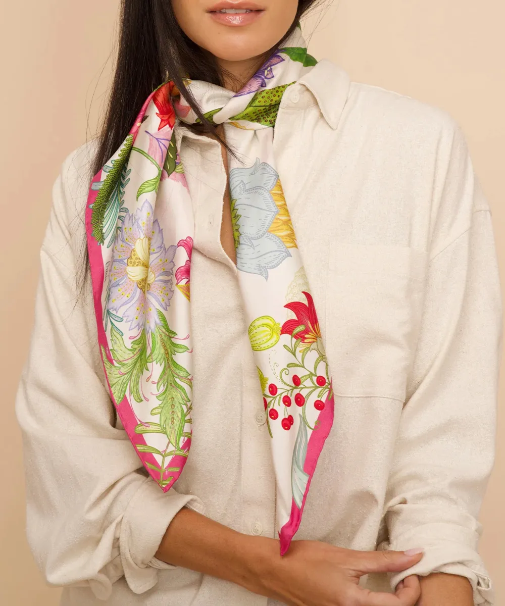 Casual Style Floral Square Scarf