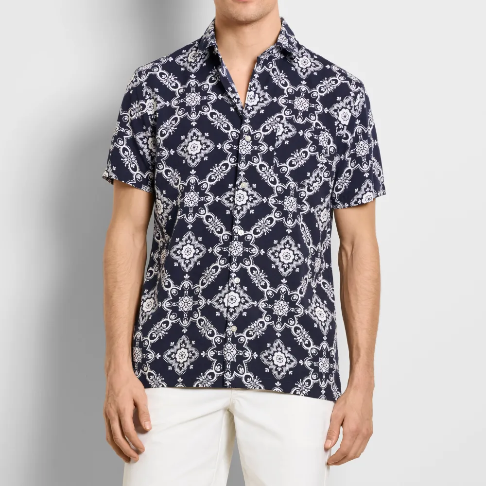 Casual Print Camp Collar Shirt