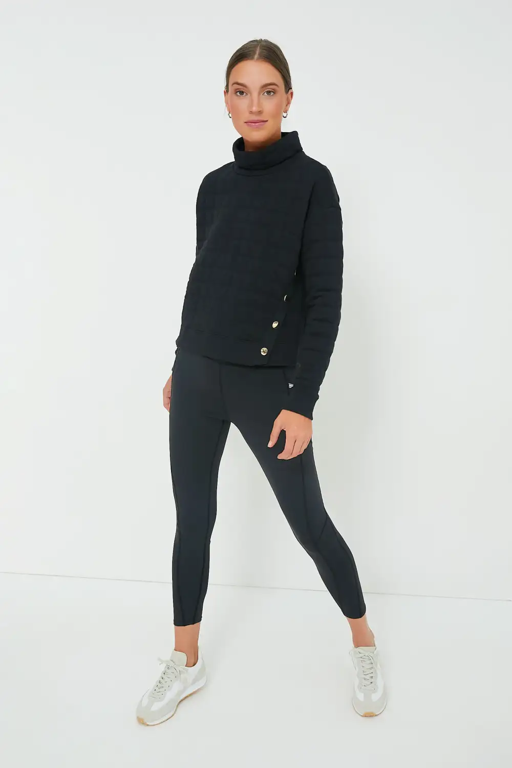 Black Quilted Wright Funnel Neck