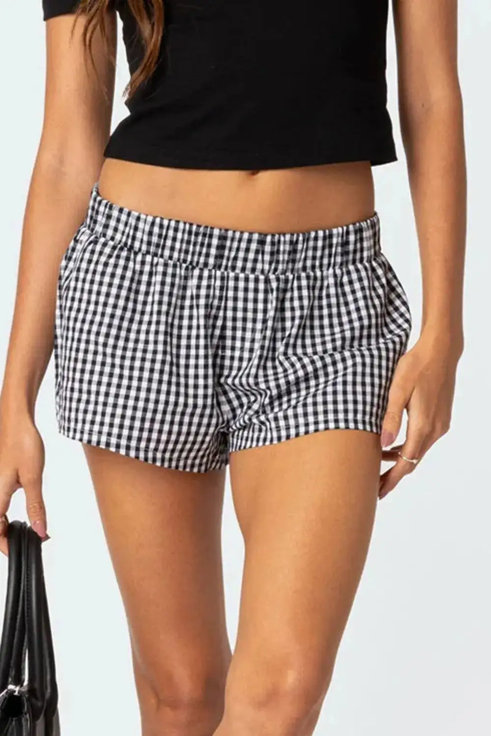 Everyday Plaid Elastic Waist Shorts