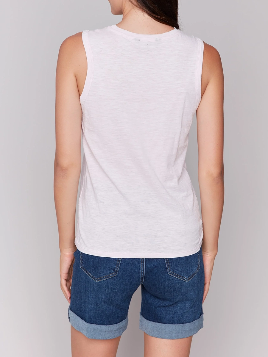 Cotton Round Neck Heart Hollow Vest