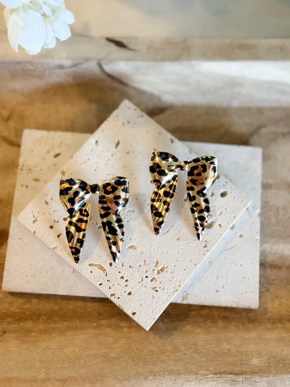 Leopard Bow Earrings