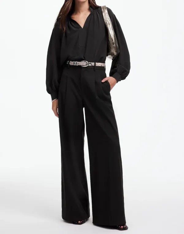Superwide-Leg Trouser in Brushed Twill