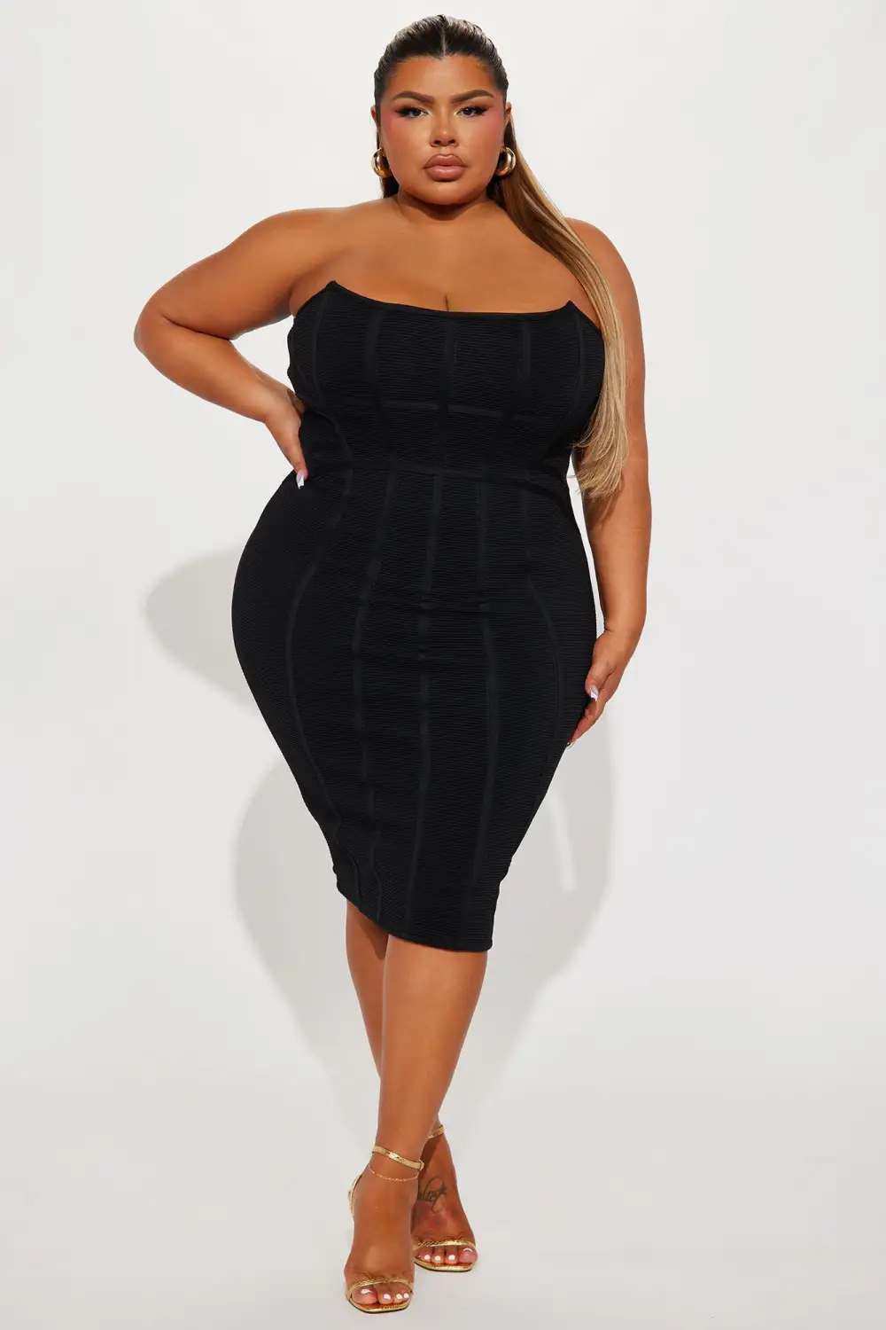 Bangkok Bandage Midi Dress - Black