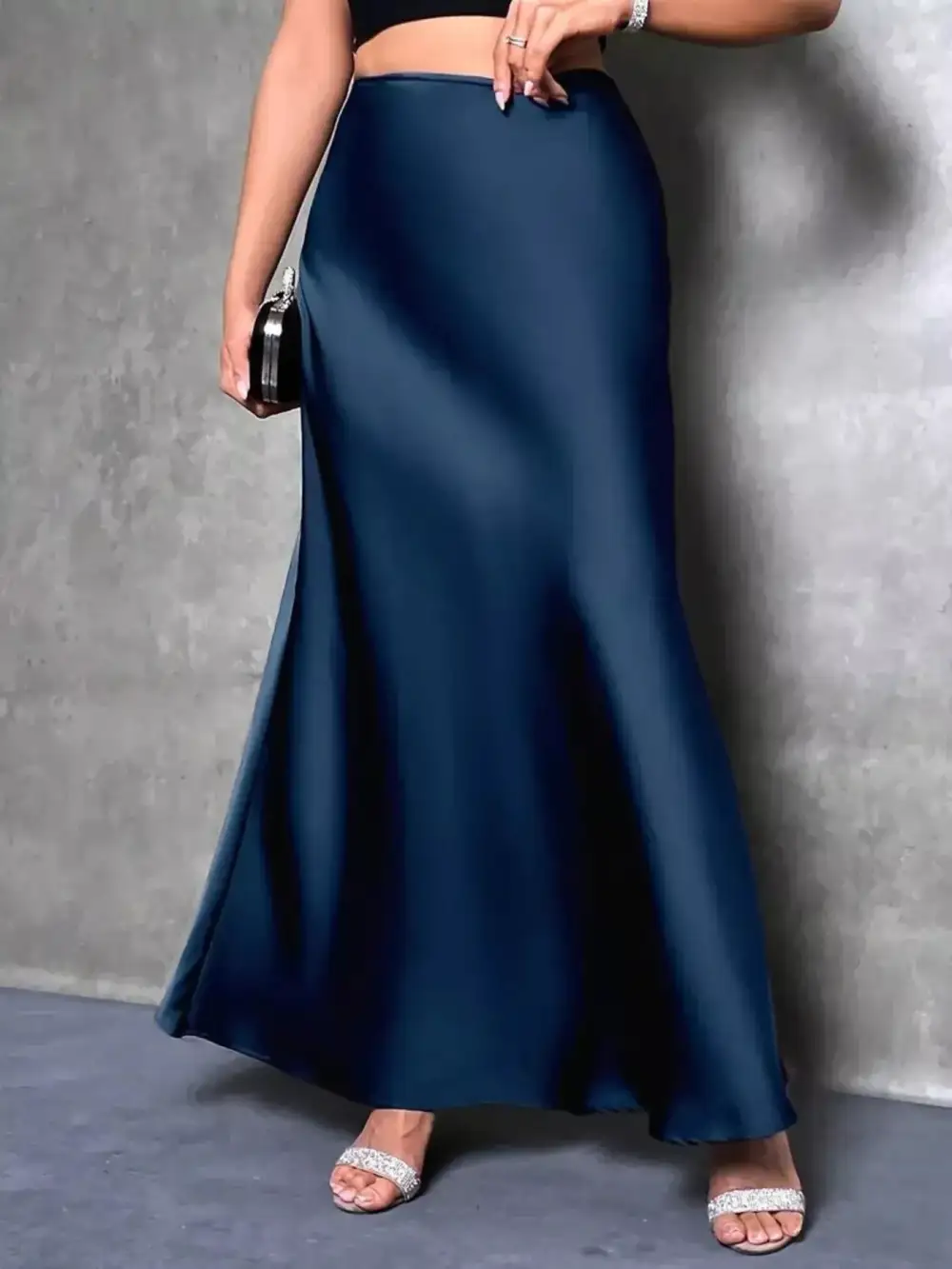 Minimal Satin Maxi Skirt