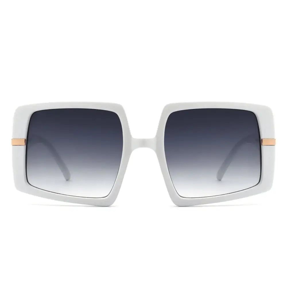 Polished Square Flat Top Frame Sunglasses