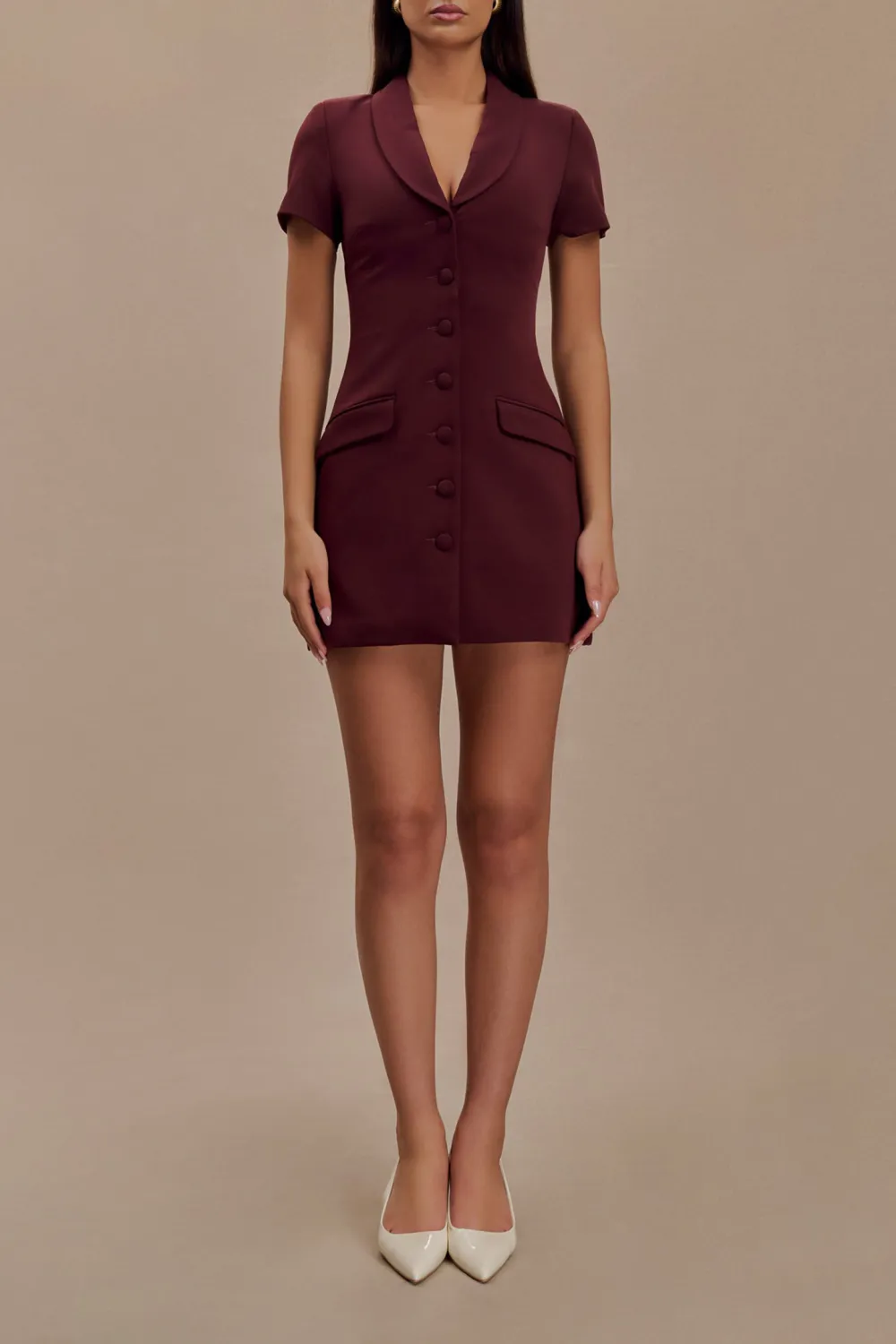 Collared Suiting Mini Dress