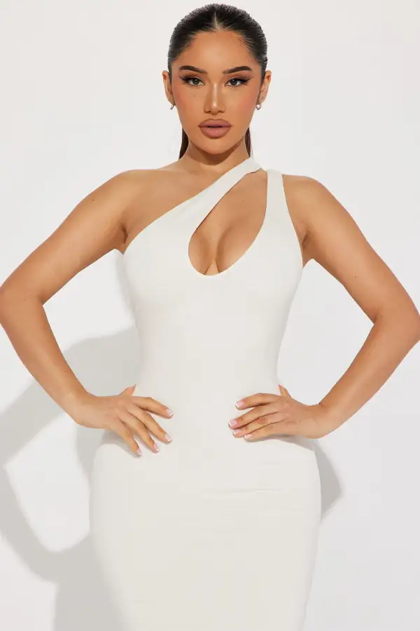 Keep It Routine Midi Dress - Cream