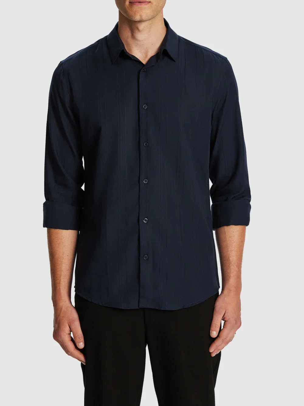 Navy Regular Fit Long Sleeve Shirt