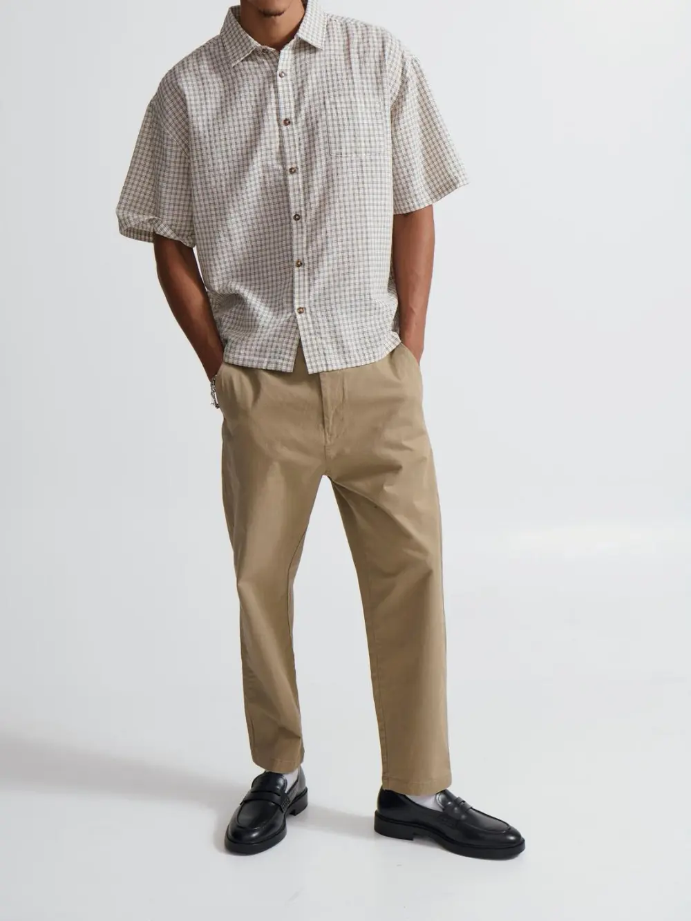 Simple And Soft Daily Slim Cotton Light Khaki Pant