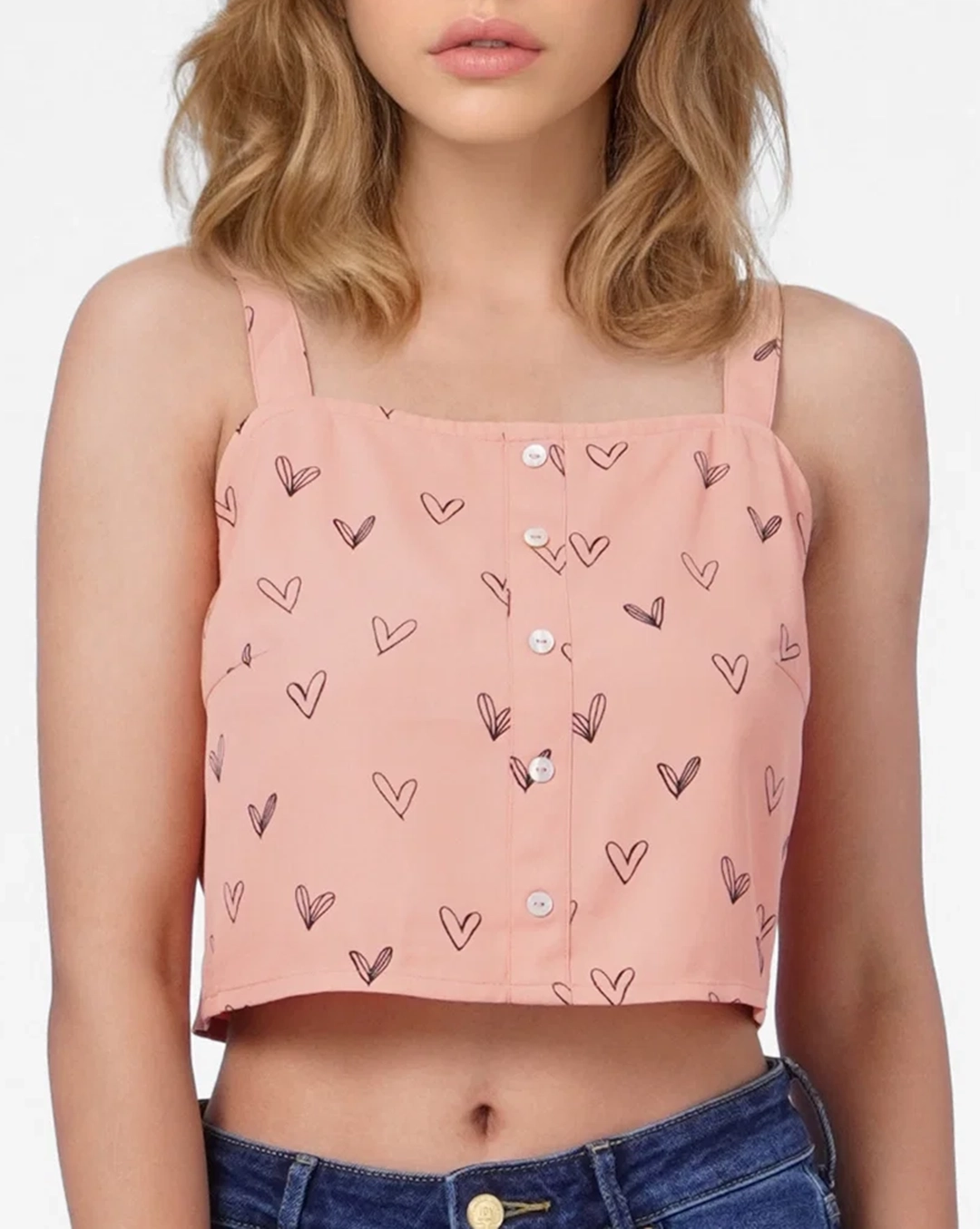 Pink Striped Crop Top