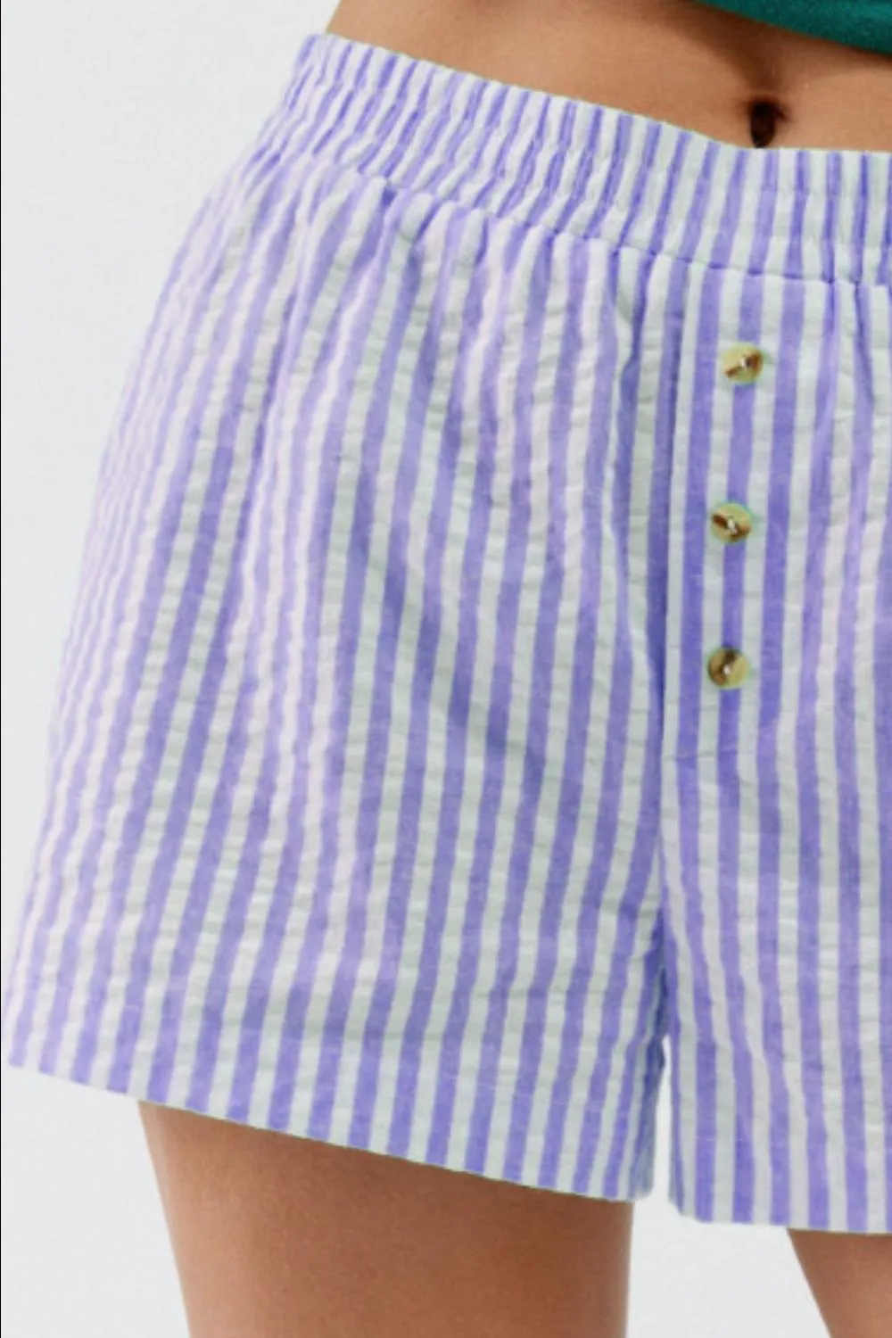 Easygoing Striped Elastic Waist Shorts