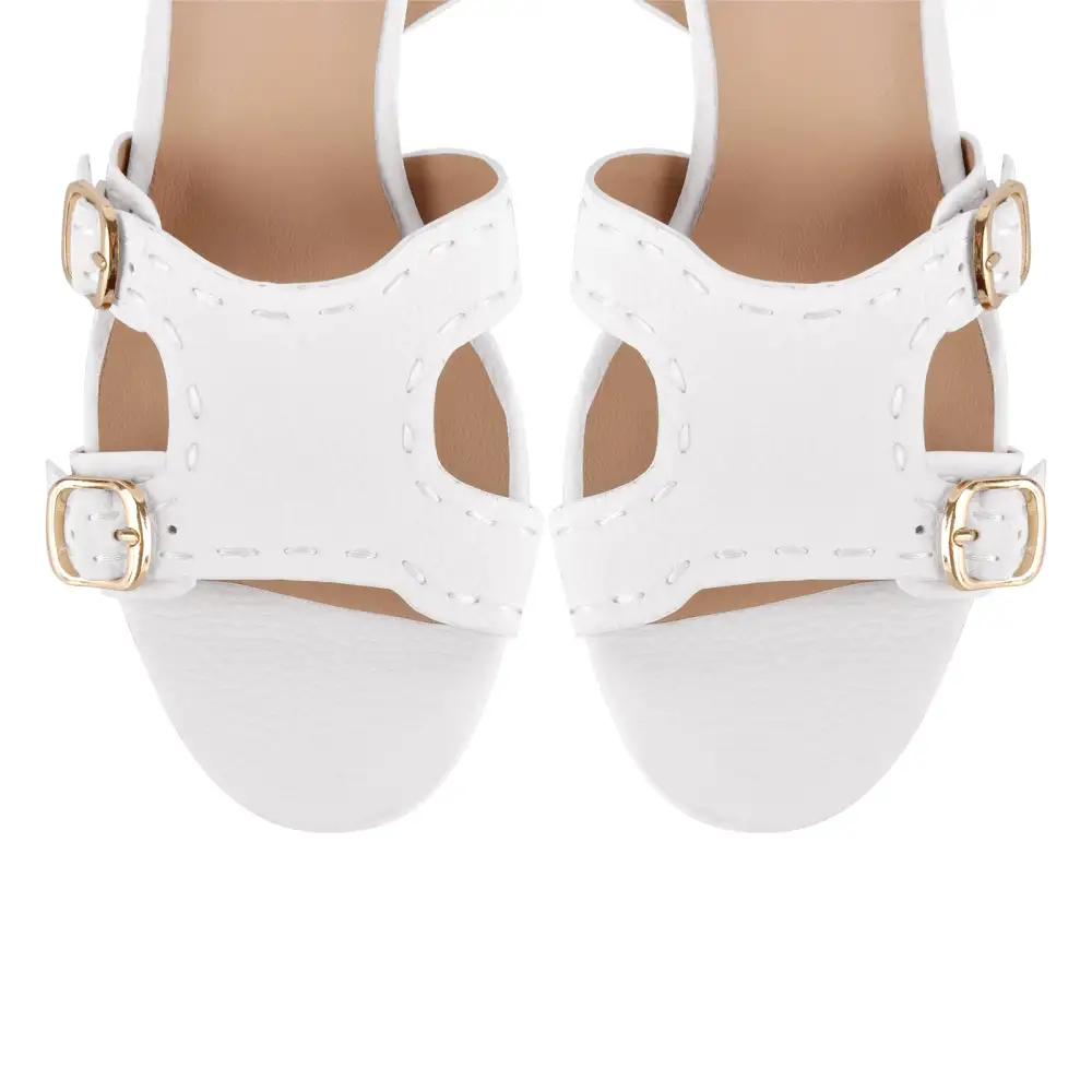 Round Toe Buckle Ankle Strap Chunky Sandals