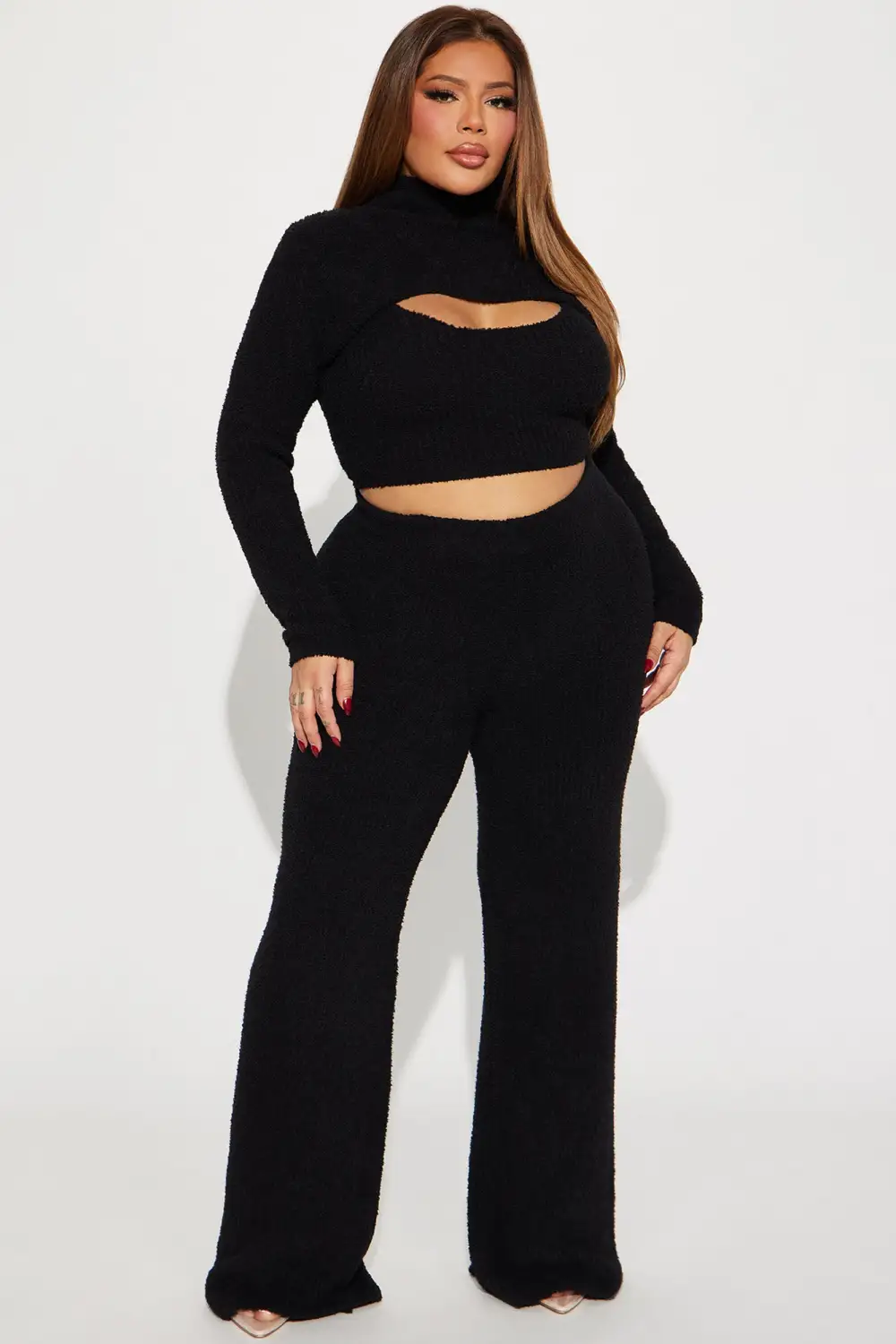 Feeling Cozy 3 Piece Pant Set - Black