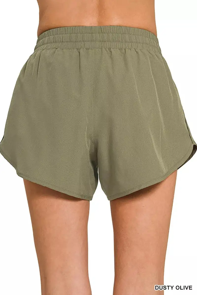 Soft Woven Lined Shorts With Zip Coin Pocket