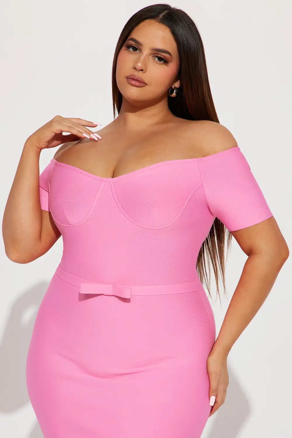 Take It Or Leave It Bandage Midi Dress - Pink
