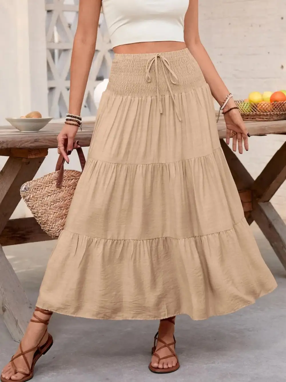 Everyday Tiered Smocked Skirt