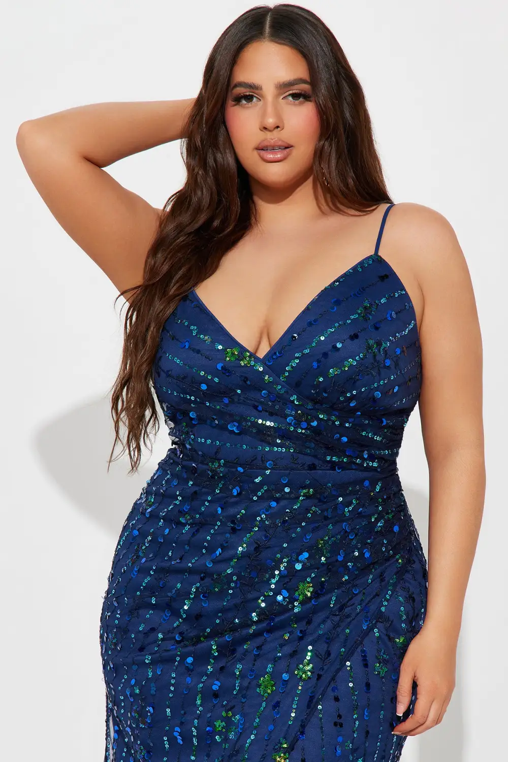 Lucky Girl Sequin Maxi Dress - Navy
