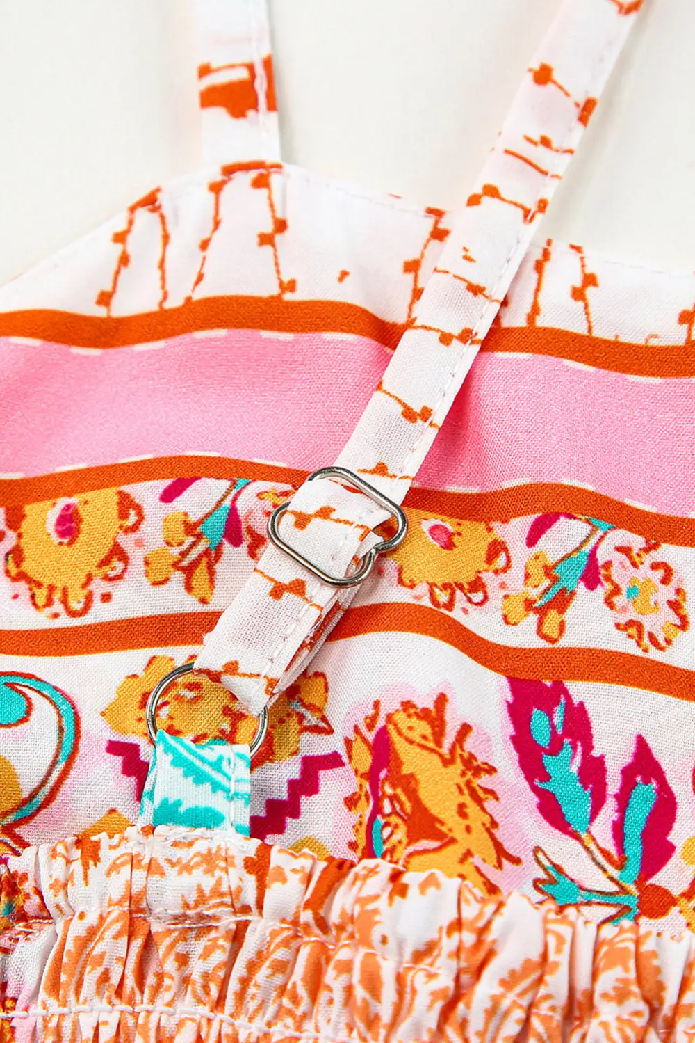 Boho Patchwork Print Square Neck Dress