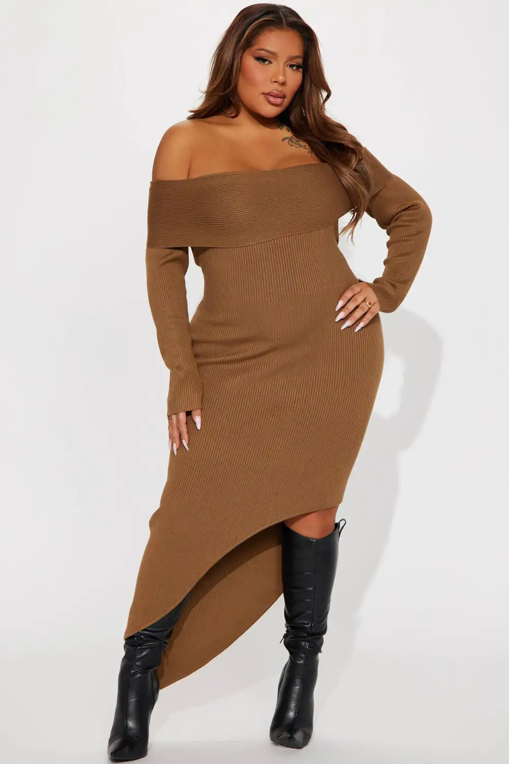 Tamara Sweater Maxi Dress - Camel