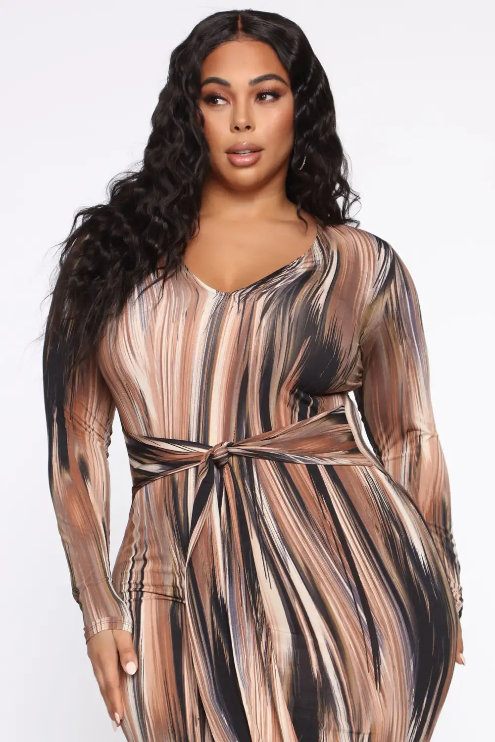 Mind Of My Own Maxi Dress - Brown/combo