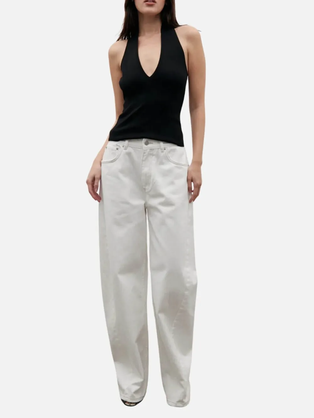 Barrel Shape Leg Jeans with Pockets