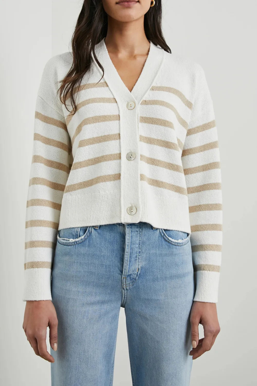 V-Neck Solid-Color Plush Warm Cardigan