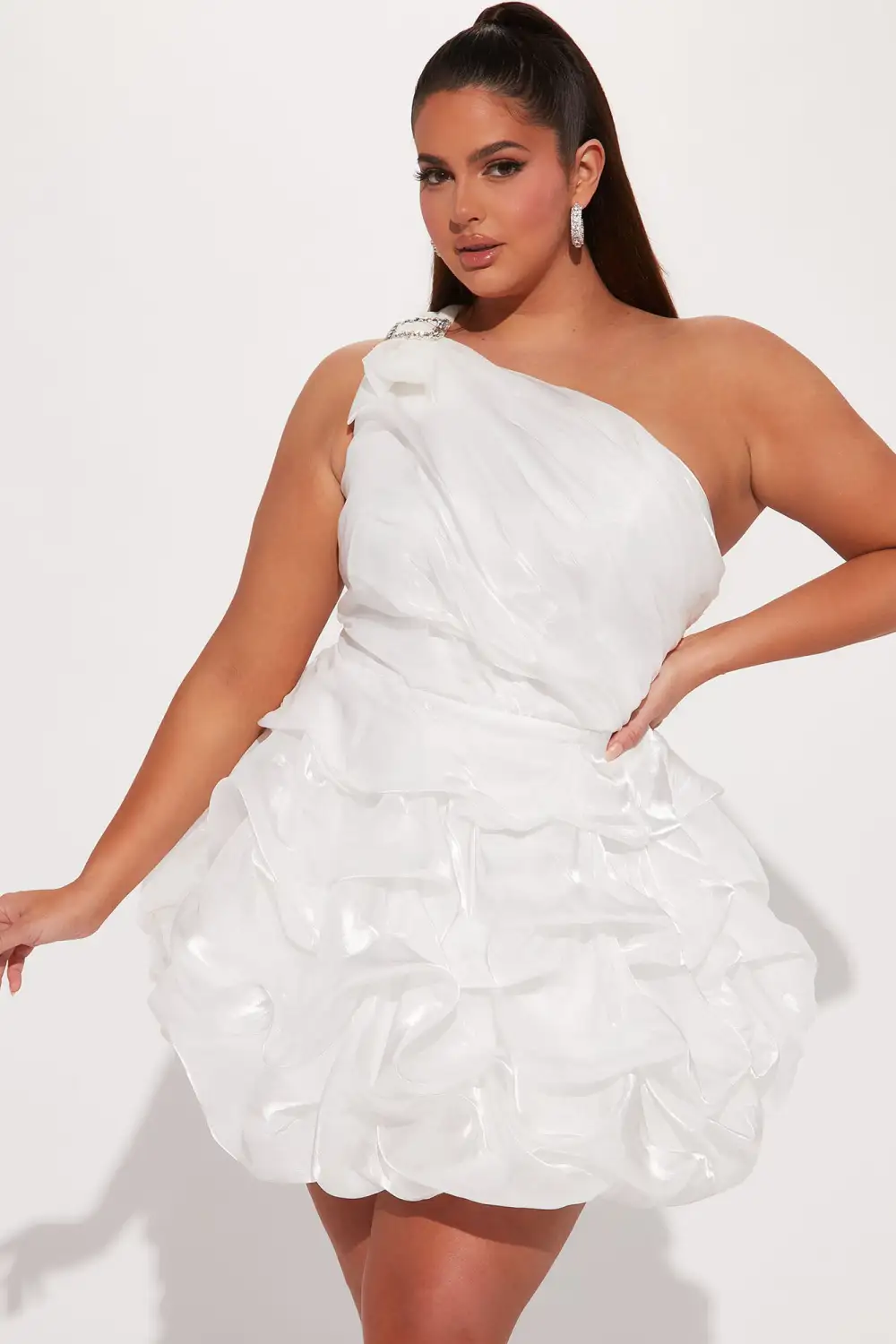 Mine Forever Draped Mini Dress - White