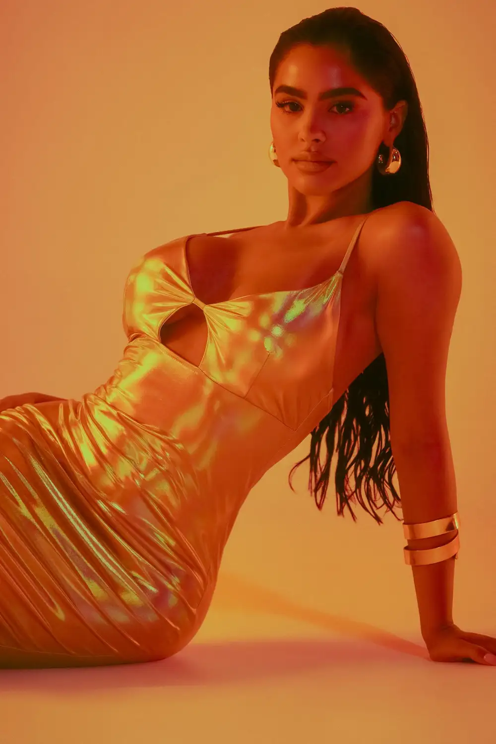 Planet Her Midi Dress - Gold