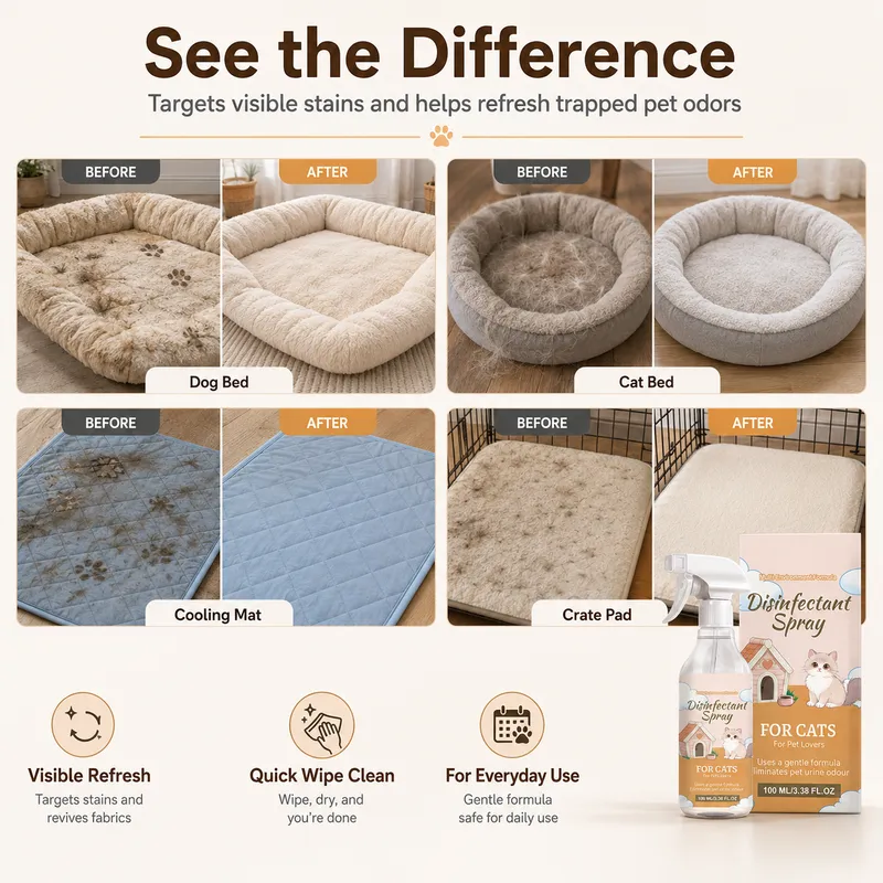 No-Wash Pet Bed Stain and Odor Remover Spray