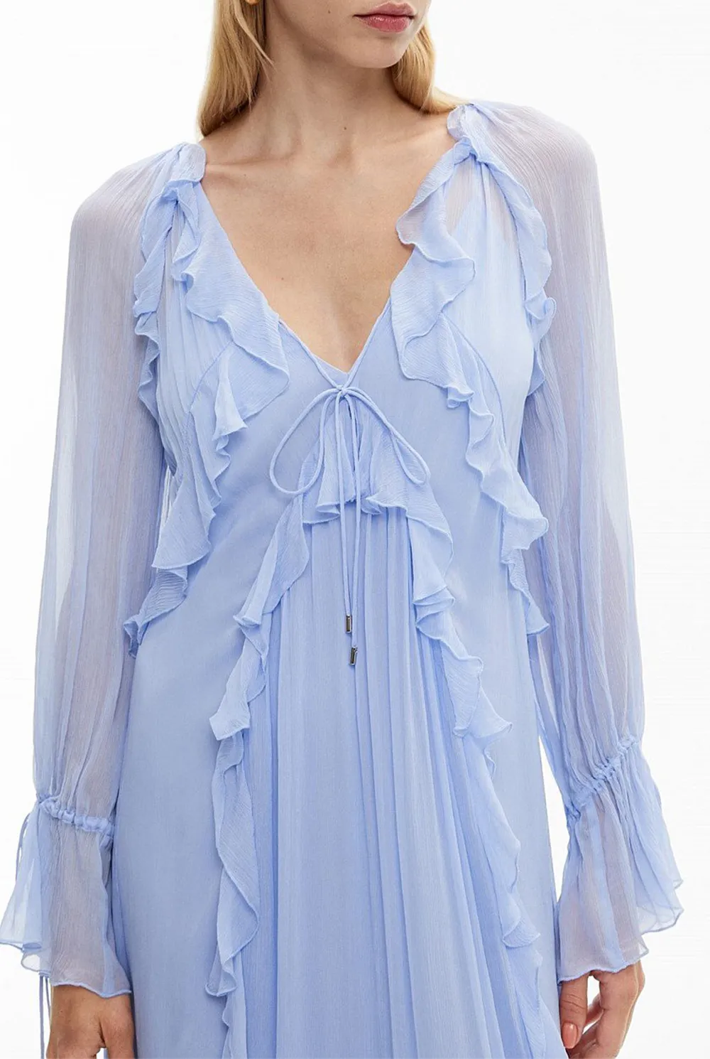 Ruffled V-Neck Dress