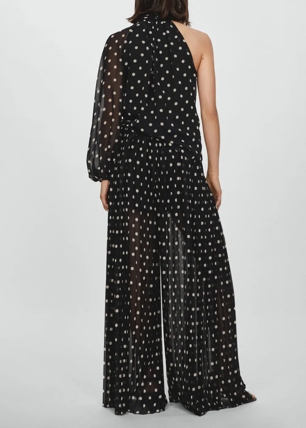 Polka dot pleated pants