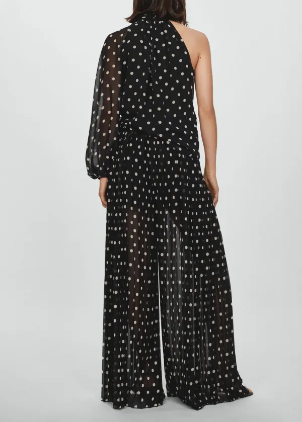 Polka dot pleated pants