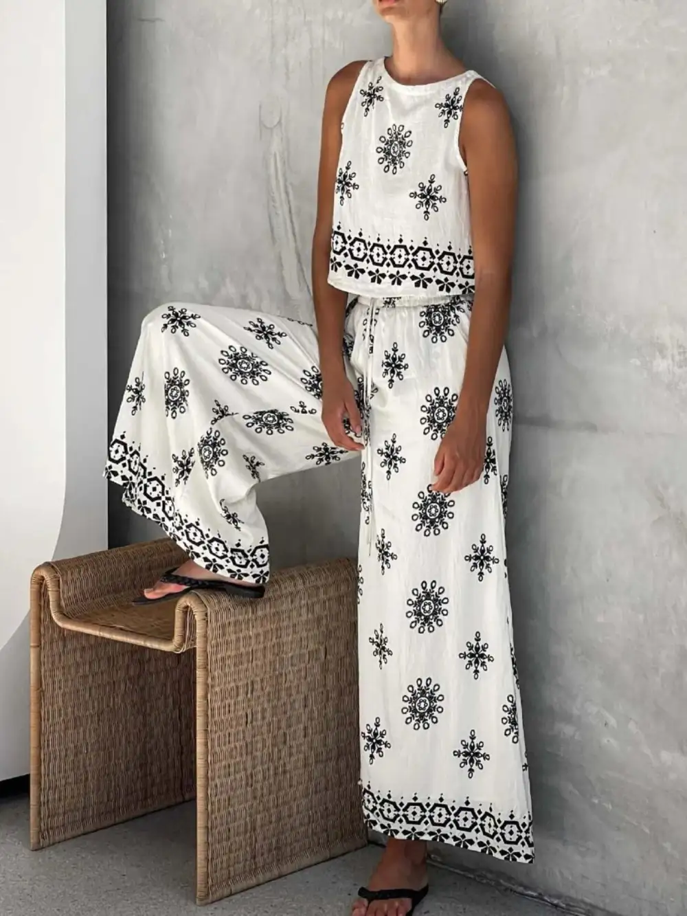 Printed Tank Jumpsuit