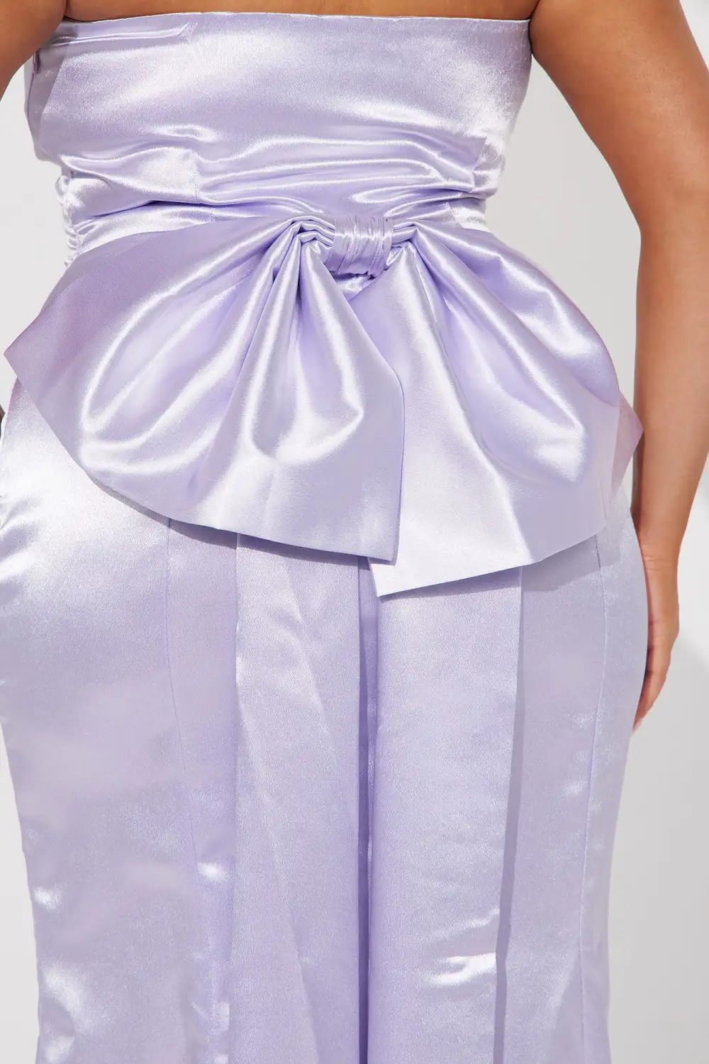 Janet Satin Maxi Dress - Lilac