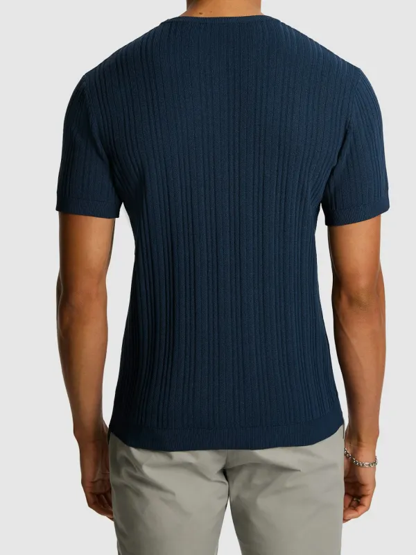 Slim Fit Textured Knit Tee