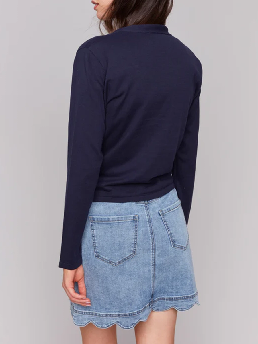 Versatile Preppy Style Women's Lace-Up Top