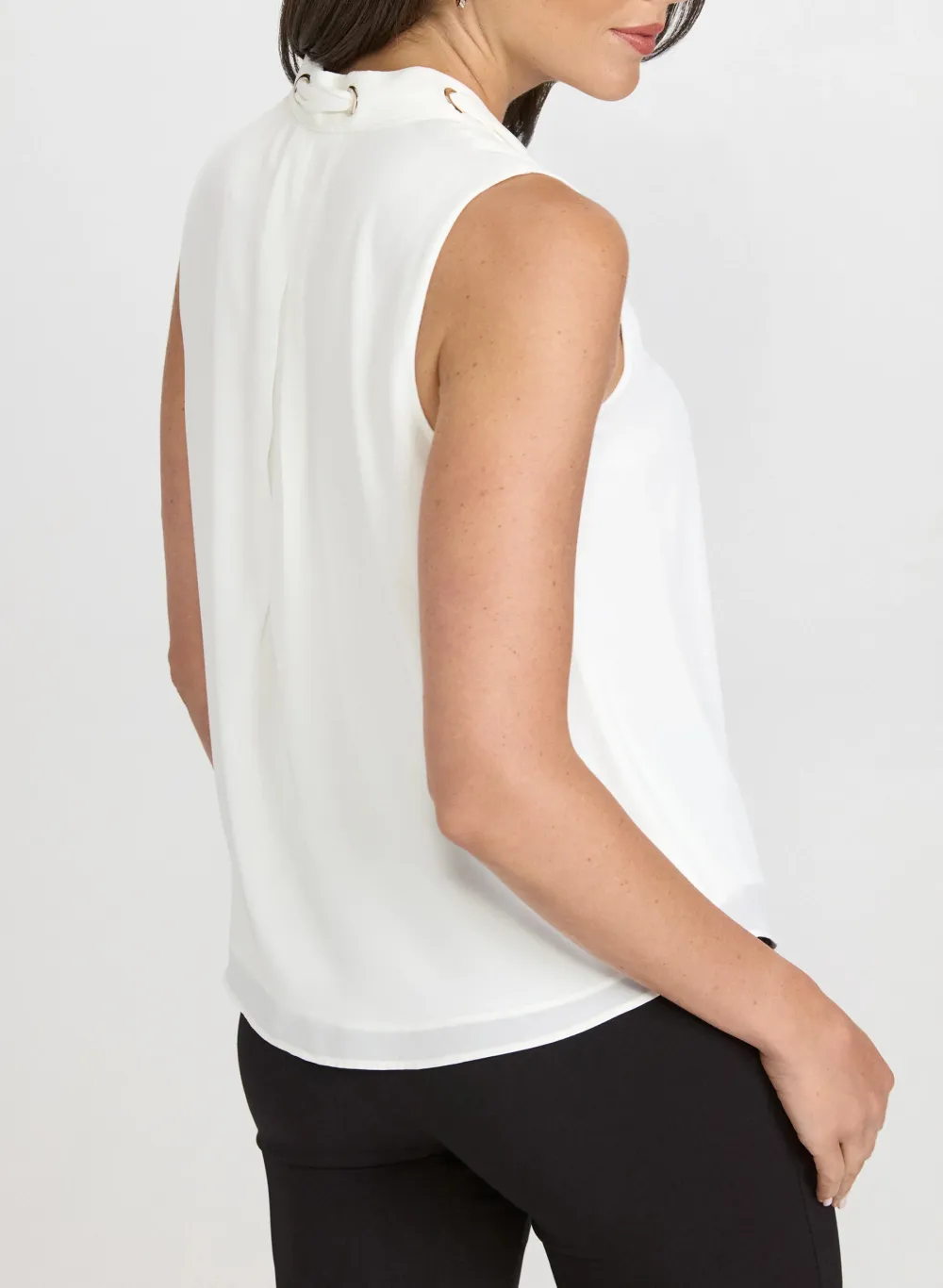 Lace V-Neck Tie-Front Top