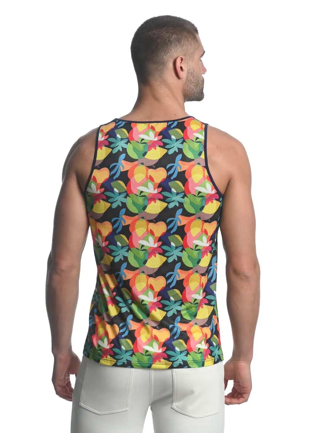 Casual Printed Mesh Tank Top